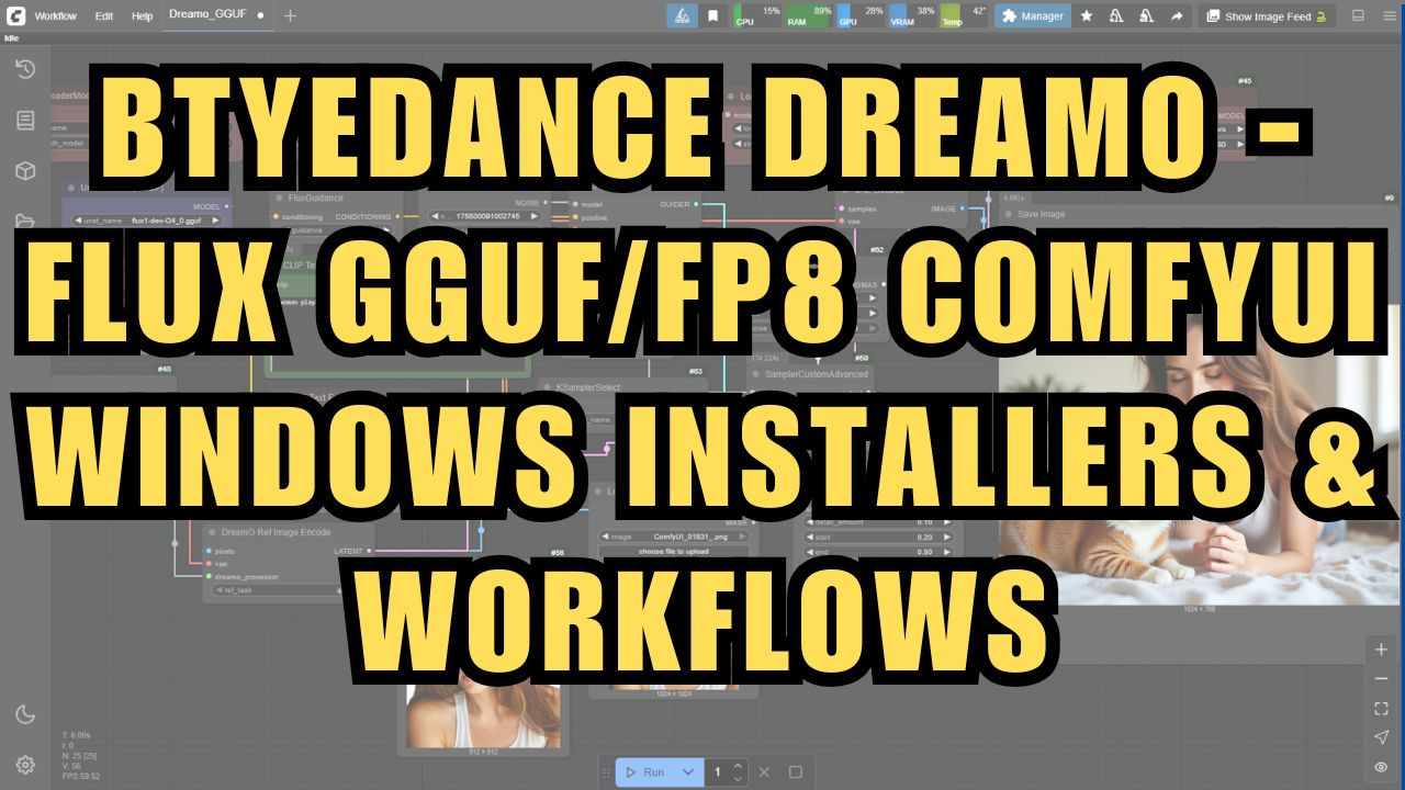 Btyedance DreamO Image Generator - FLUX GGUF/FP8 ComfyUI Windows Installer