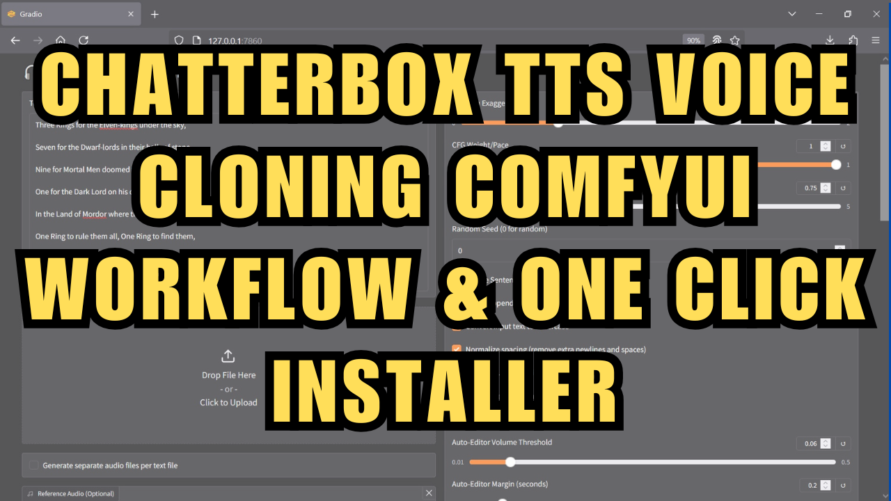 Chatterbox TTS Voice Cloning ComfyUI Workflow & One Click Installer