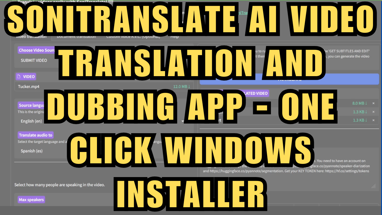 SoniTranslate AI Video Translation and Dubbing App - One Click Windows Installer