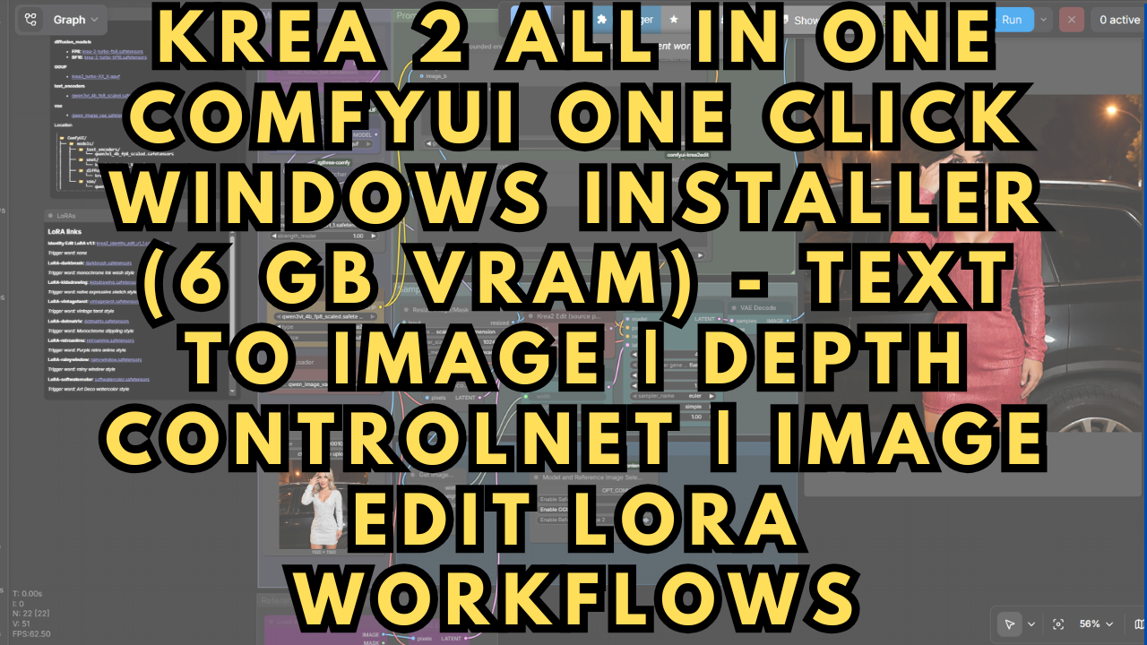Krea 2 All In One ComfyUI One Click Windows Installer (6 GB VRAM)