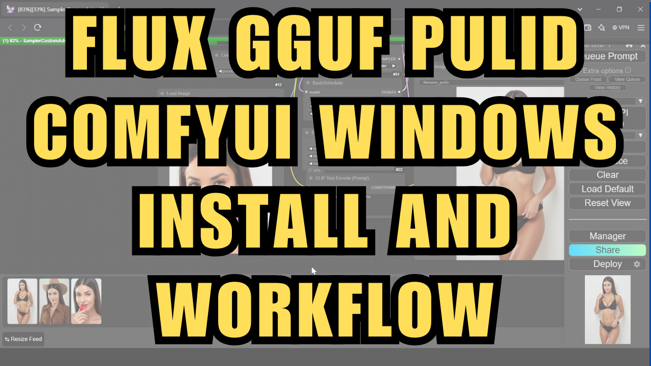 FLUX 1 GGUF PuLID ComfyUI Windows Install and Workflow