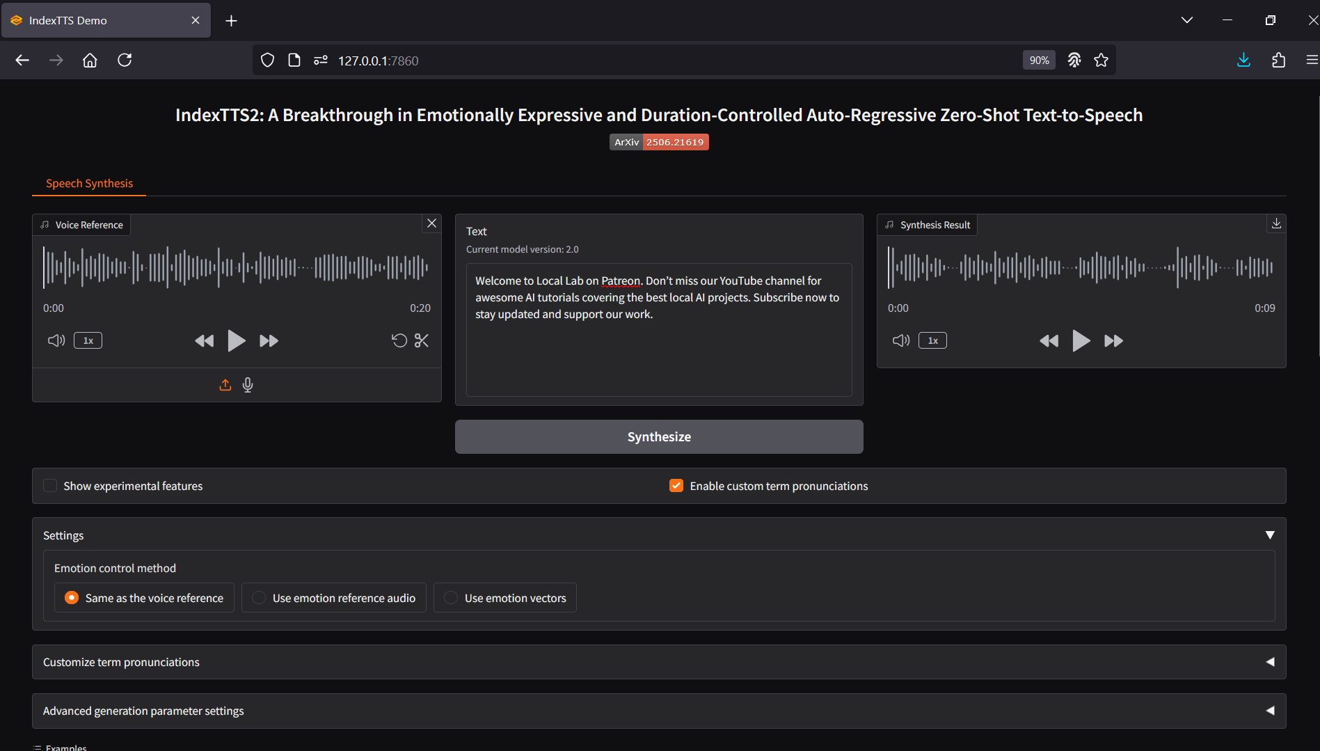 IndexTTS-2 - Expressive TTS & Voice Cloning - One Click Installer