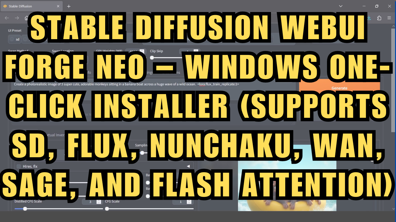 Stable Diffusions Forge UI Neo - Flux, WAN 2.2, +more – Window 1-Click Installer