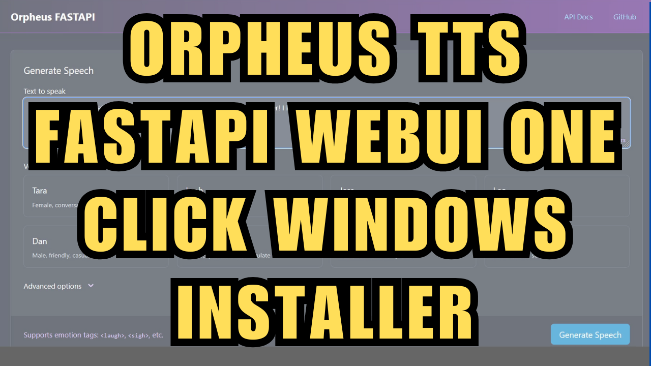 Orpheus TTS FastAPI Windows One Click Installer