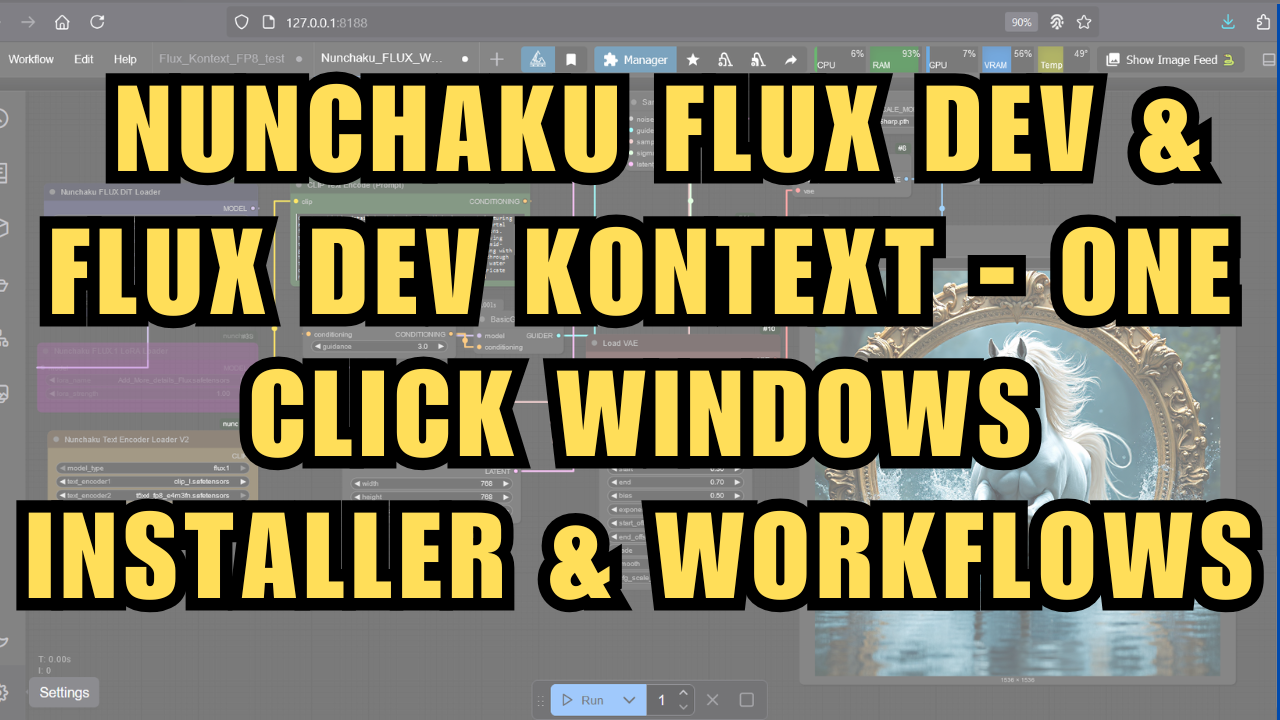 Nunchaku Flux Dev Text to Image & Flux Dev Kontext - One Click Windows Installer