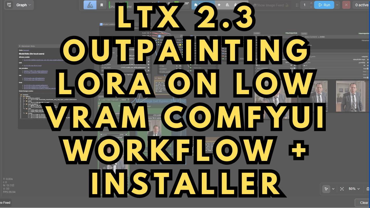 LTX 2.3 Outpainting LoRA on Low VRAM ComfyUI Workflow + Installer
