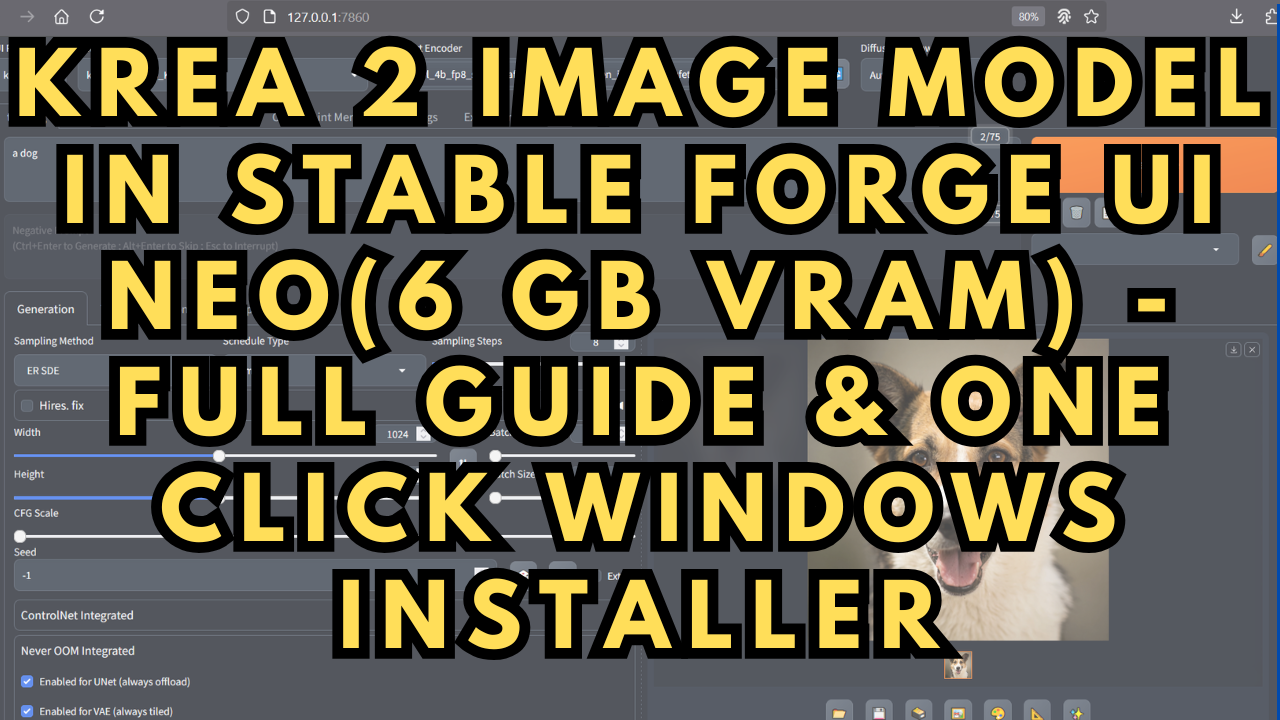 Krea 2 Image Model in Stable Forge UI Neo(6 GB VRAM) - One Click Installer