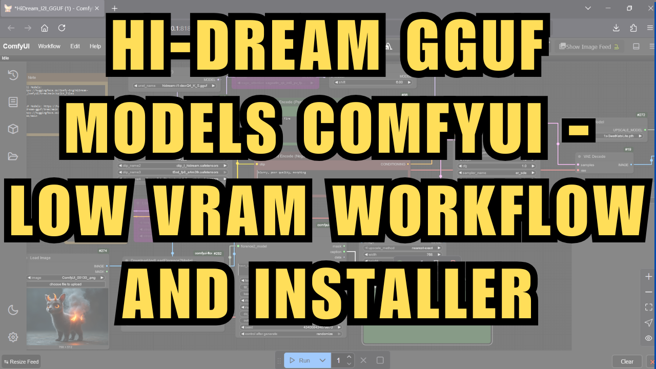 New HI-Dream Text to Image GGUF ComfyUI - Low VRAM Workflow and Installer