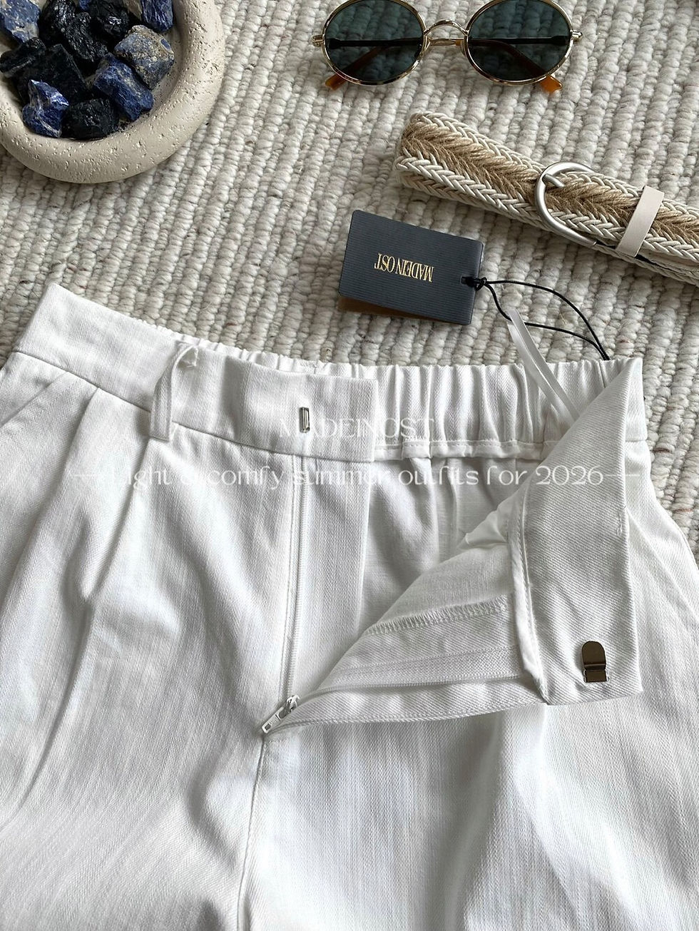 Thumbnail: MADEIN OST Holiday Style Belted Casual Shorts (with belt) (91533)