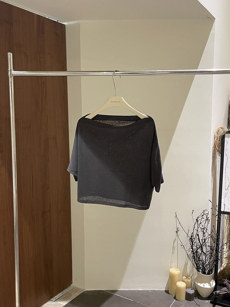 Thumbnail: Gracetina Hoo Off Shoulder Short-Sleeve T-Shirt Top (TB4120)