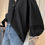 Thumbnail: Gracetina hoo French style stitching pure cotton V-neck hollow lantern sleeve sh