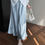 Thumbnail: Taochuan All-match Satin Slimming Silky A-line Fishtail Skirt (2686)