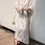 Thumbnail: Gracetina hoo French style retro Tencel print button-down V-neck dress (LYA976)