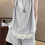 Thumbnail: Gracetina hoo French style twist lace patchwork top + shorts sets (TZA739)