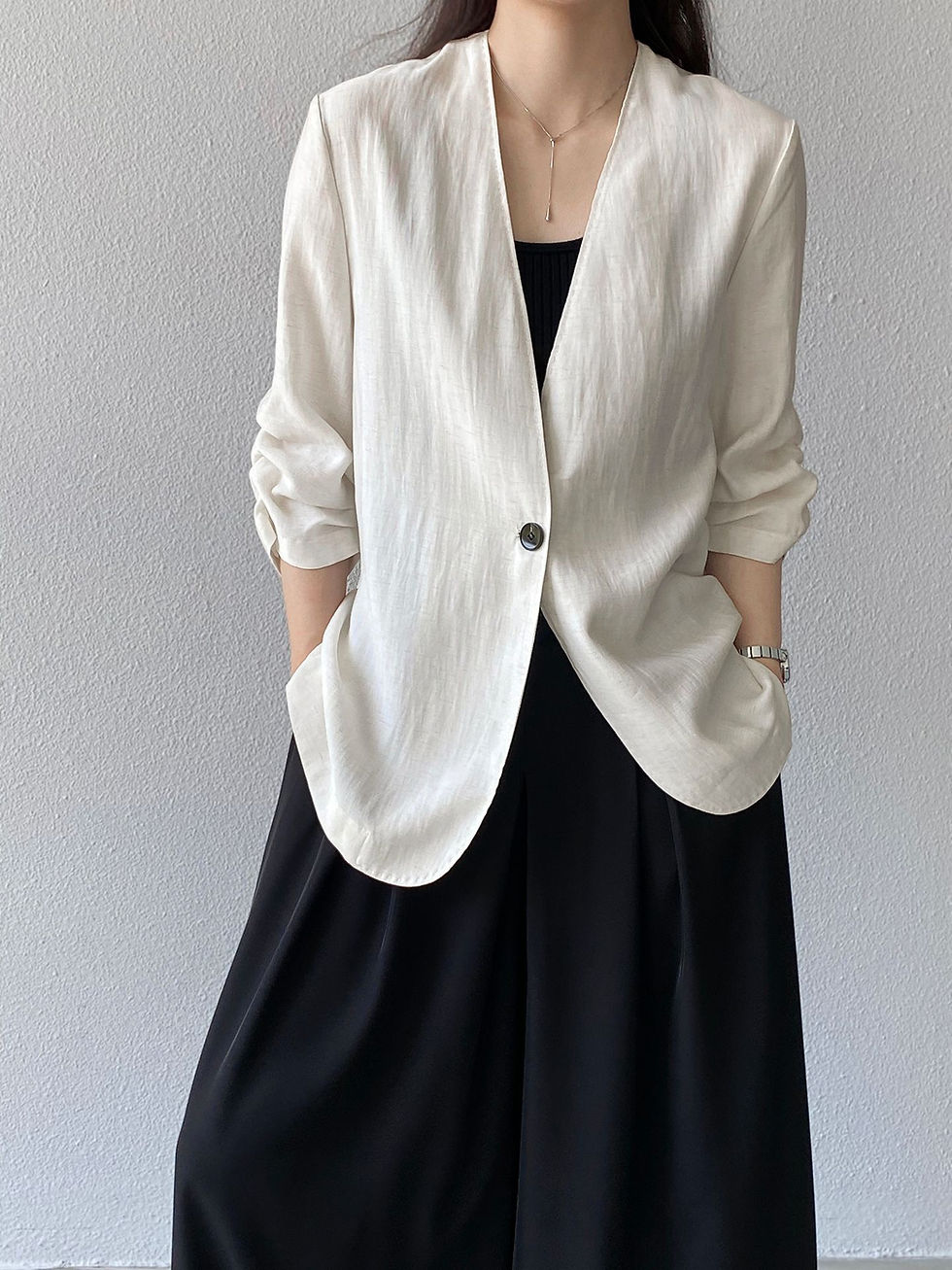 Thumbnail: Jiangzuo Minimalist Short-Sleeve Blazer (1880)