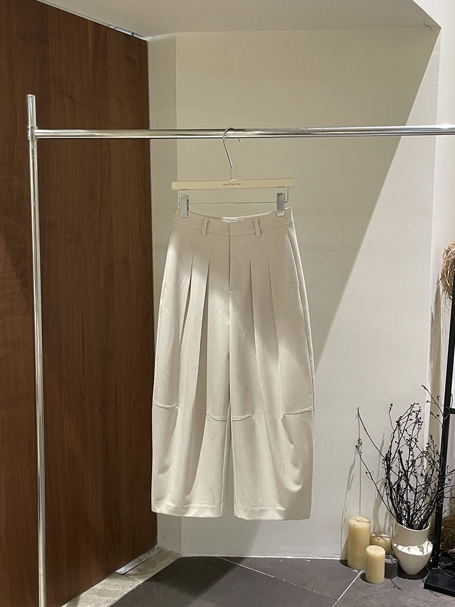 Thumbnail: Gracetina Hoo French Styld Pleated Casual Pants (KA6220)