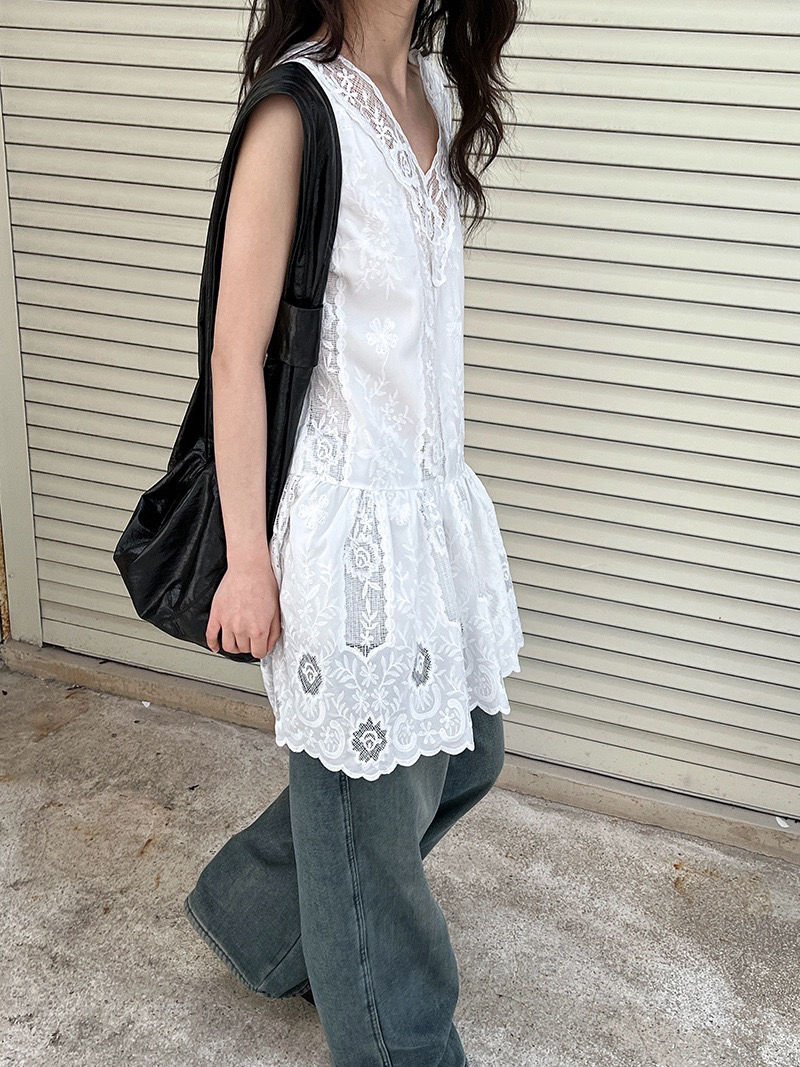 Luxi French style lace embroidery dress/top (9716)