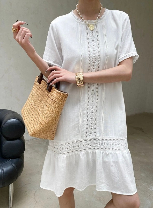 Thumbnail: Sinan Tencel Lyocell Lace Embroidery Dress (SN9126)