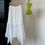 Thumbnail: Taochuan Korean style white polka dot gauze skirt irregular skirt (2673)