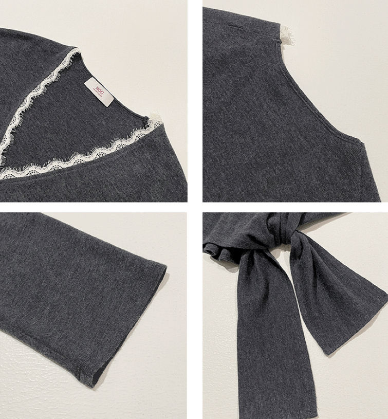 Thumbnail: Gracetina Hoo French Style Lace-Up Top (TB4161)