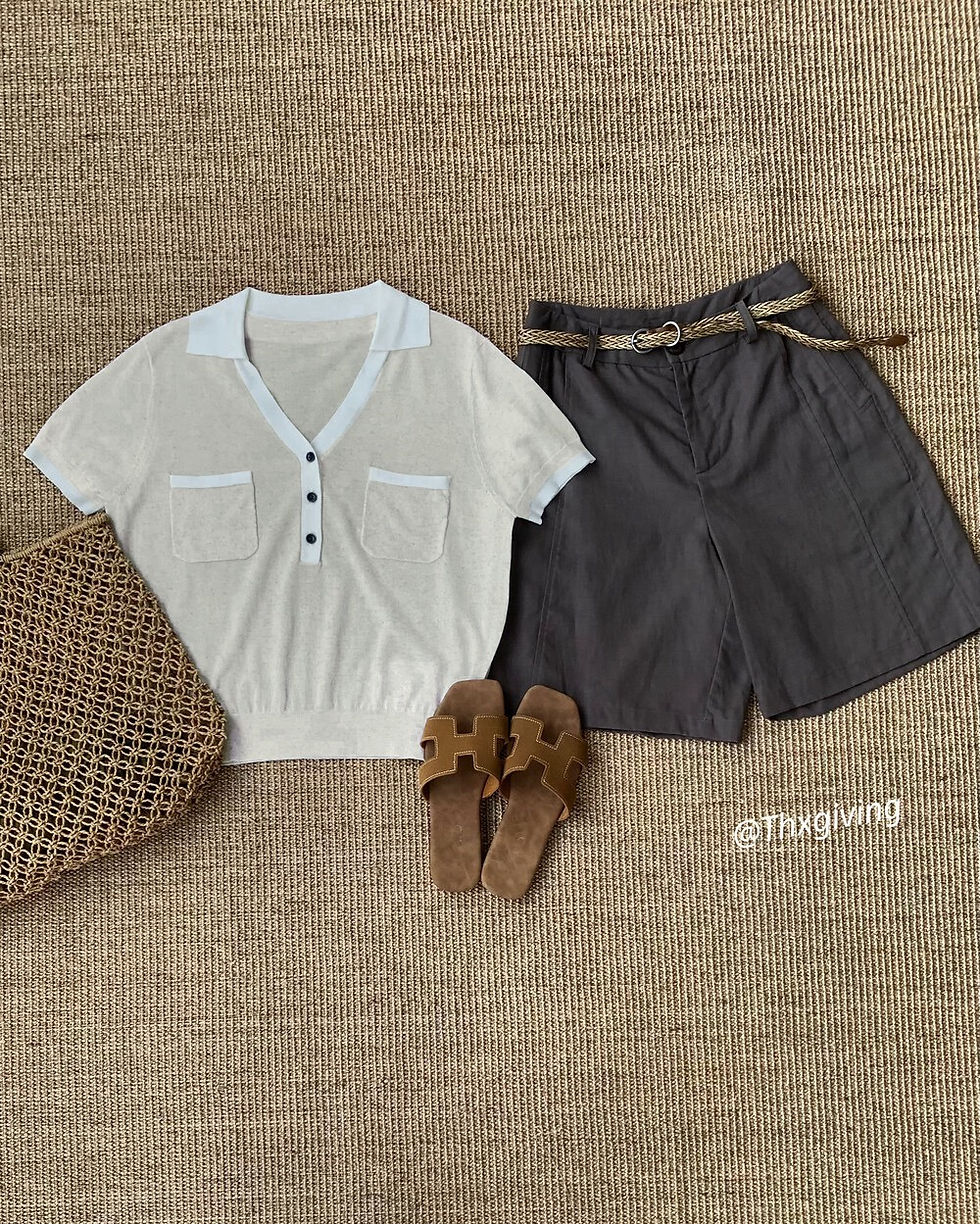 Thumbnail: T.G Double Pocket Ice Silk Knit Top (26899)