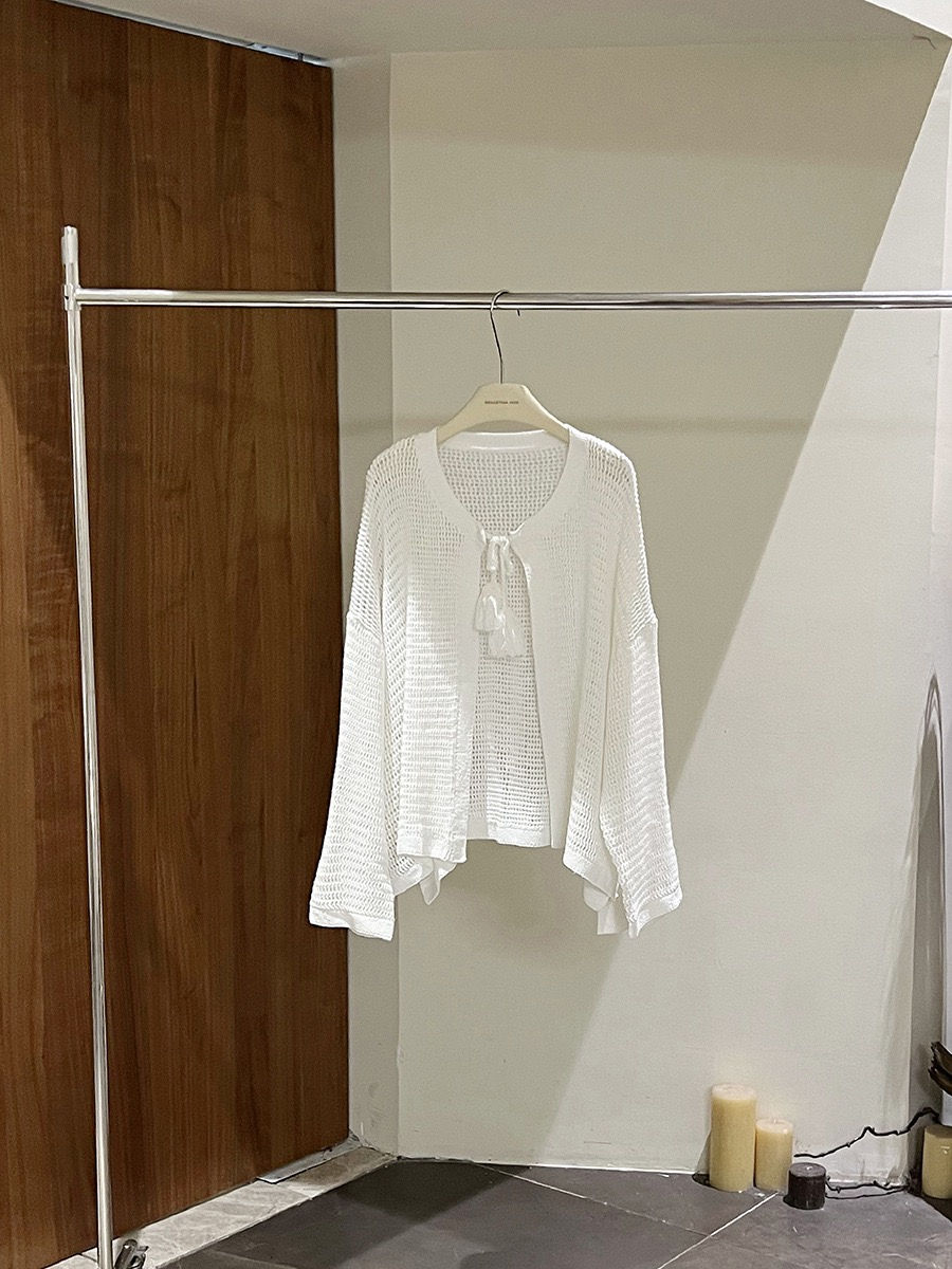 Thumbnail: Grcaetina hoo Korean style relax knitted fringed cardigan (ZA3139)