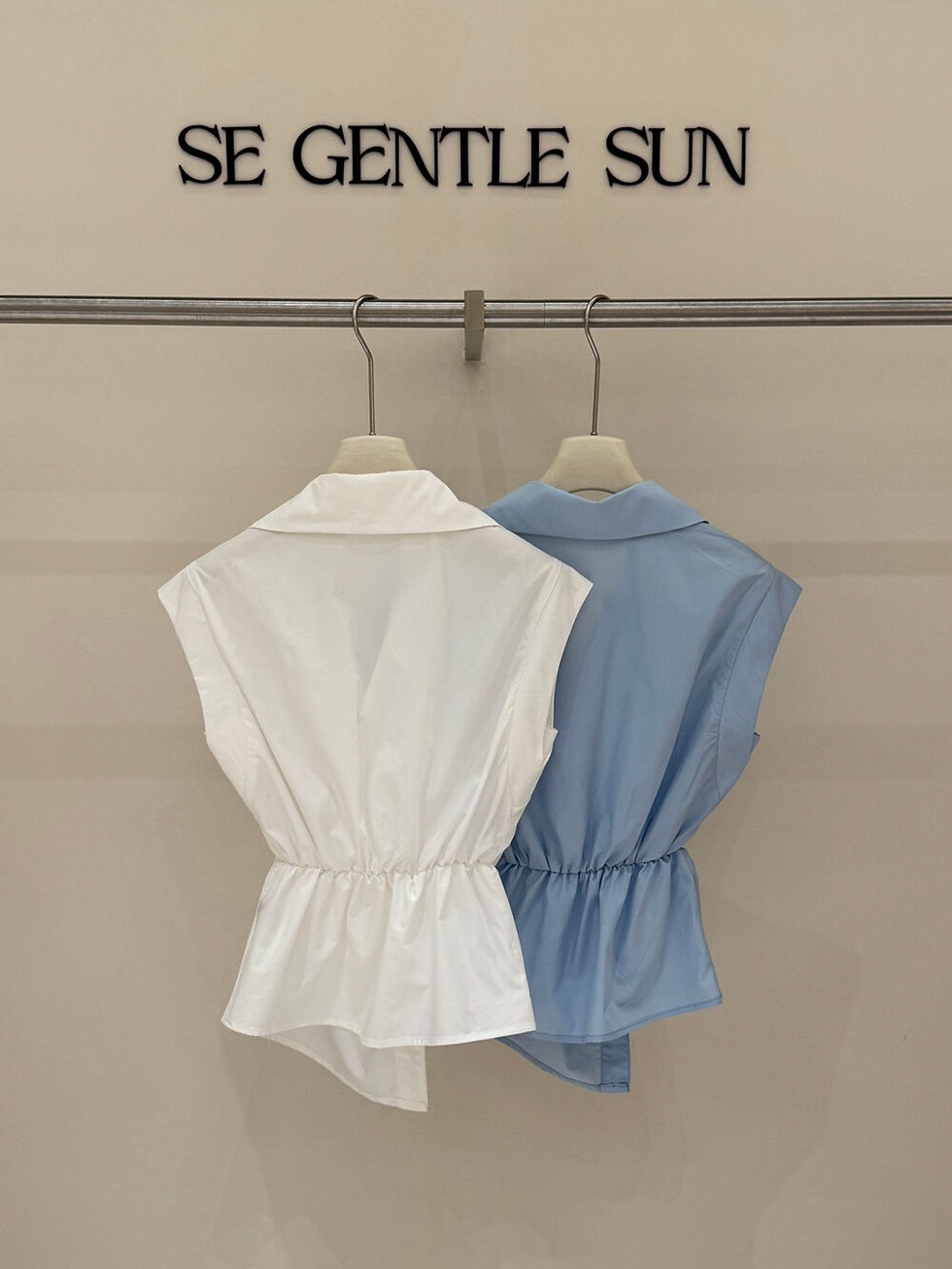 Thumbnail: SE GENTLE SUN Irregular Cross Tie Collar Shirt (89778)
