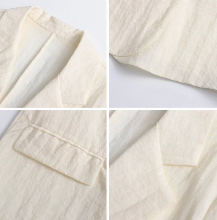 Thumbnail: Sinan Acetate-Tencel Lightweight Pleated Textured Blazer (SN8719)