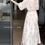 Thumbnail: Gracetina hoo French style retro Tencel print button-down V-neck dress (LYA976)