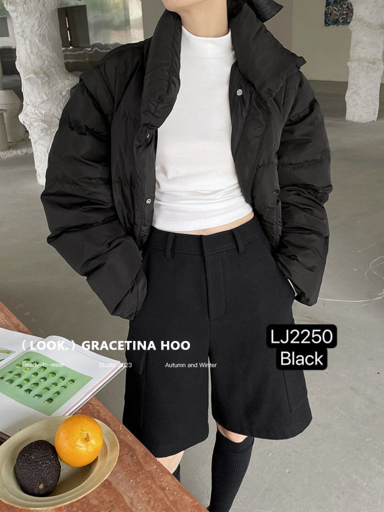 Gracetina Hoo work style woolen casual pants