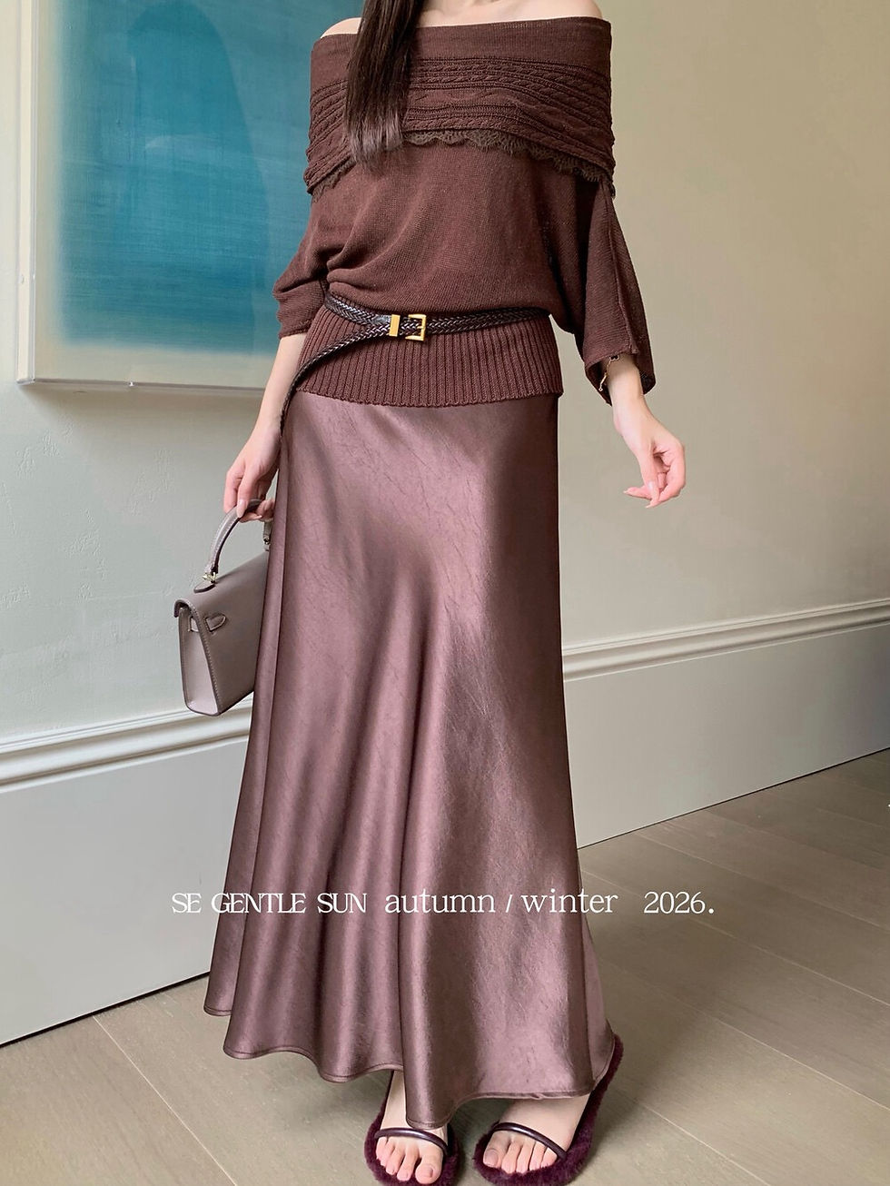 Thumbnail: SE GENTLE SUN French Style Elegance Versatile Acetate Elastic Midi Skirt (85508)