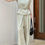 Thumbnail: Tangerine strapless sleeveless top + wide leg pants two piece set