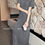 Thumbnail: Gracetina hoo French style loose round neck short sleeve dress (LYB836)