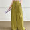 Thumbnail: Tabgerine Korean style elastic high waist wide leg linen pants (25153)
