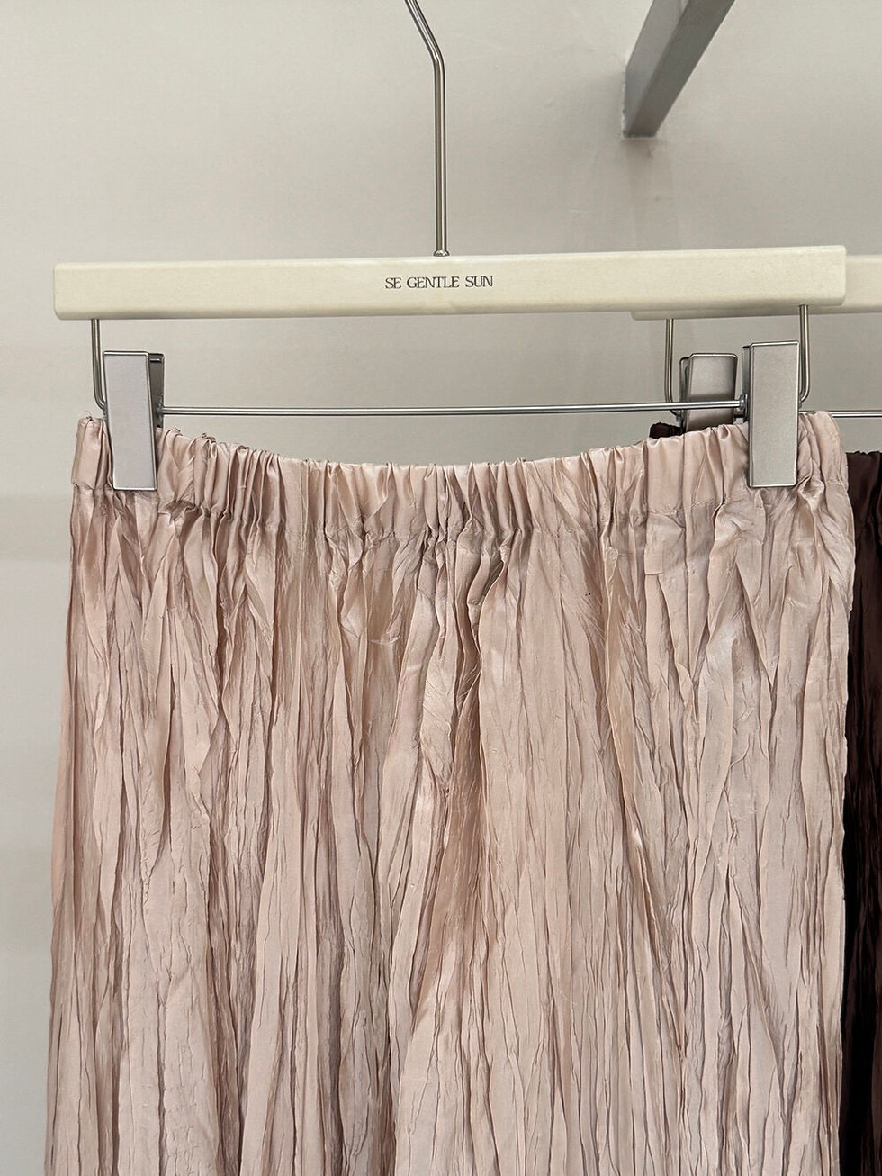 Thumbnail: SE GENTLE SUN Elastic Waist Pleated A-line Midi Skirt (85437)