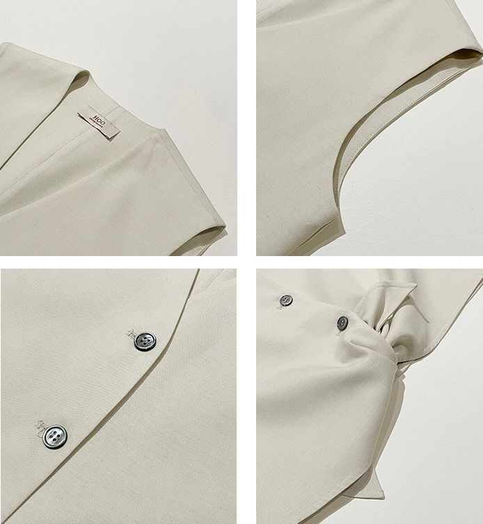 Thumbnail: Gracetina Hoo French Style Linen Sleeveless Vest (BXA890)