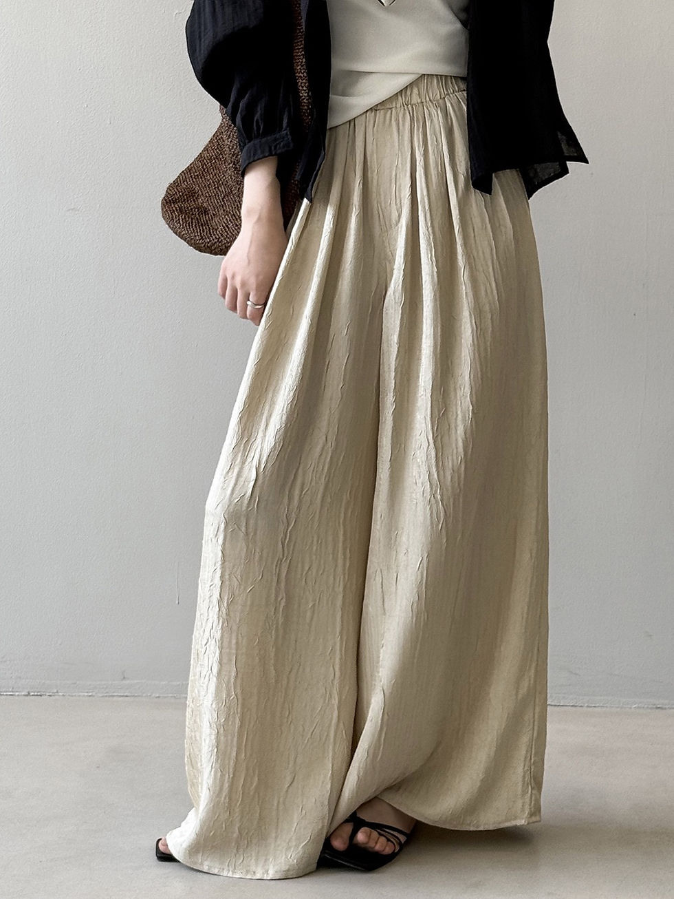 Yanshuang high waist Japanese style loose casual wide leg pants (82263)