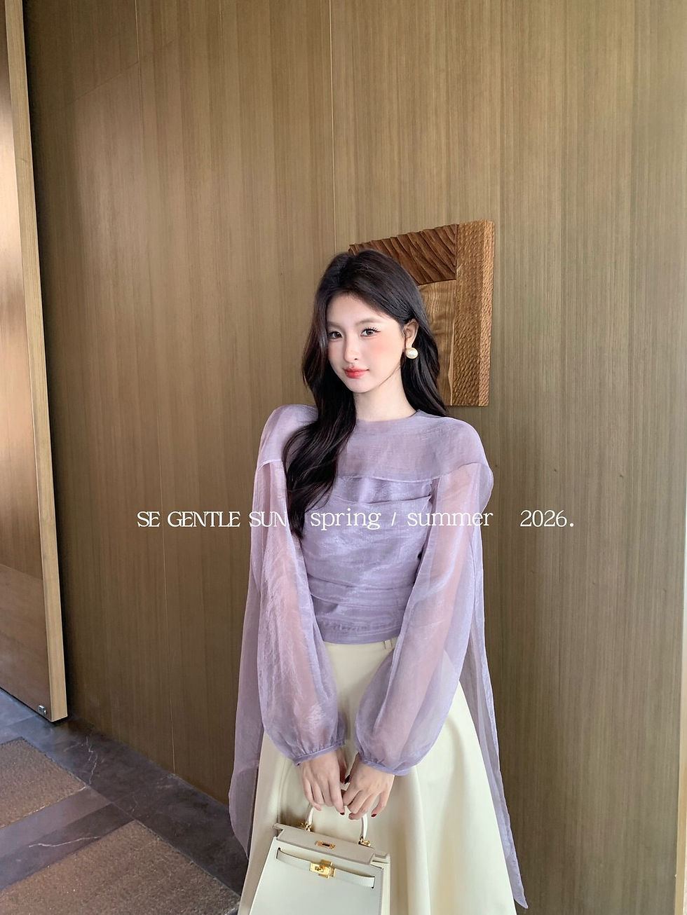 Thumbnail: SE GENTLE SUN Gentle Elegant Knitted Top with Ribbon Trim (89671)