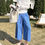 Thumbnail: Gracetina Hoo Minimalist Casual Cut Tencel Linen Wide Leg Cropped Trousers (KA79