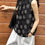Thumbnail: Tangerine Fashion Round Neck Polka Dot Sleeveless Loose Top