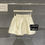 Thumbnail: GRACETINA HOO Simple shinny elastic waist loose A line shorts