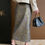 Thumbnail: Sinan New Chinese Style Jacquard Side Button Slit Skirt
