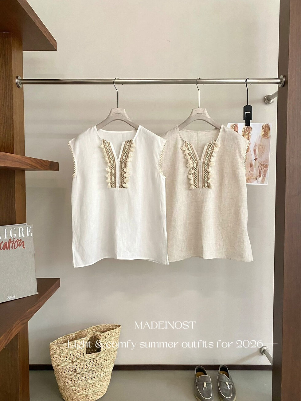 Thumbnail: MADEIN OST Resort Style Fringe Sleeveless Vest (91537)