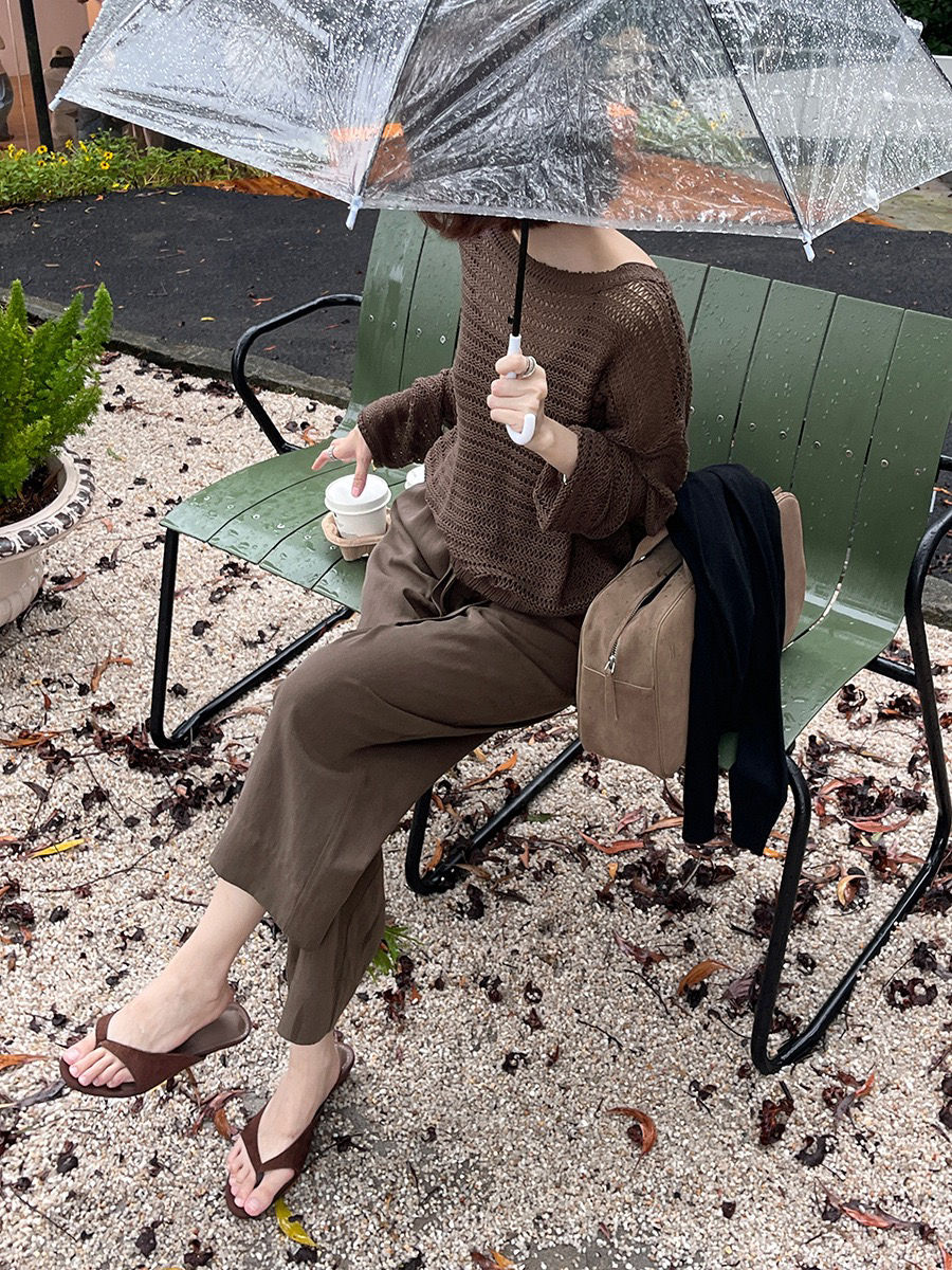 Thumbnail: GRACETINA HOO French Style Rayon-Linen Versatile Cropped Casual Pants (KA6183)