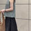 Thumbnail: Tangerine French style Black and White Checker Loose Top