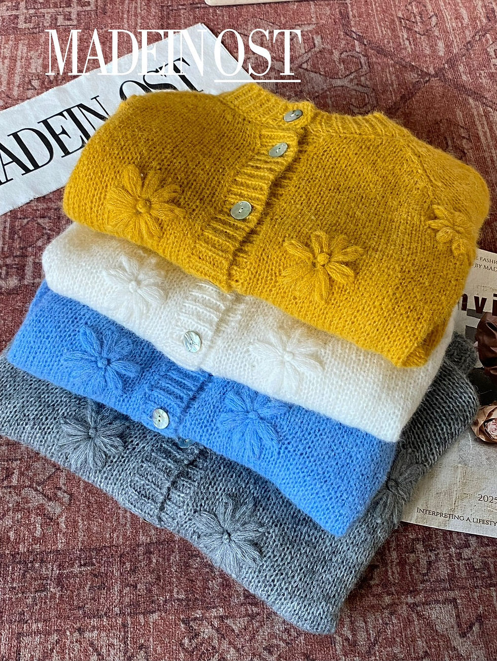 Thumbnail: MADEINOST French style Hand Cross Airy Warm Sweater (S8877)