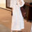 Thumbnail: Gracetina hoo French style pleated puff sleeve slim dress (LYA701)