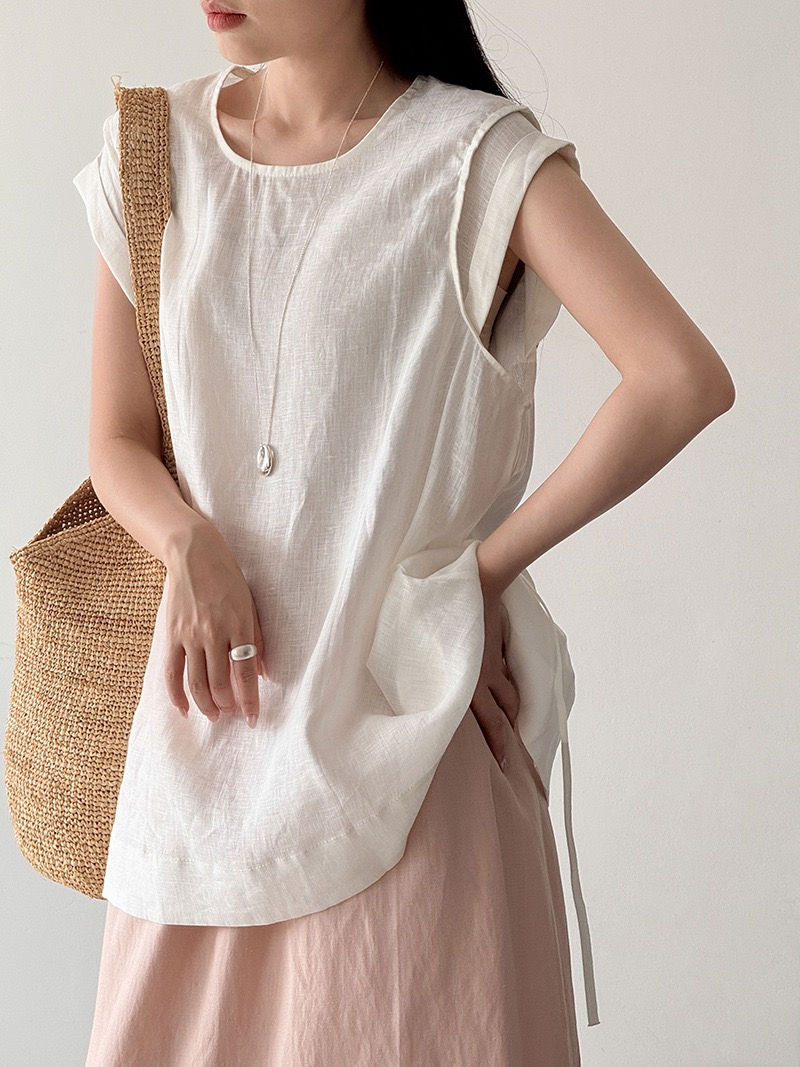 Thumbnail: Tangerine Korean style sleeveless top (25199)