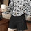 Thumbnail: Gracetina hoo French style hollow flower A-line shorts (KA722)