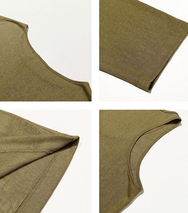 Thumbnail: Gracetina Hoo French-Style Relaxed Texture Off Shoulder Multi-Wear Tank Top Two-